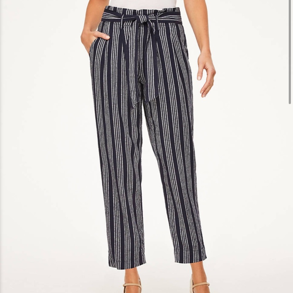 Ann Taylor Loft high rise straight paper bag pants